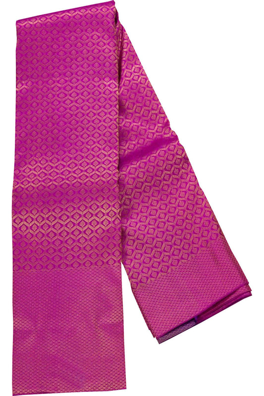 Pink Kanjeevaram Handloom Pure Silk Saree - Luxurion World