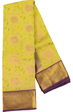 Yellow Kanjeevaram Handloom Pure Silk Saree - Elegant and Luxurious - Luxurion World