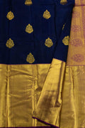 Blue Kanjeevaram Handloom Silk Saree - Pure Elegance - Luxurion World