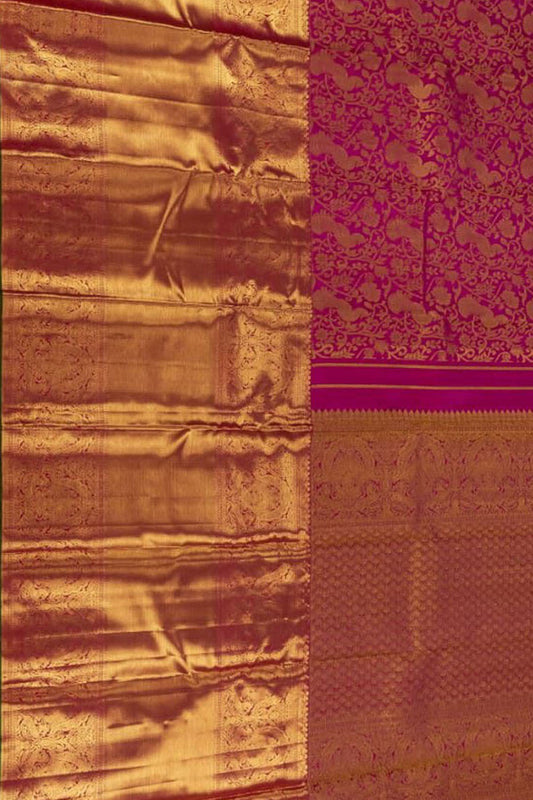 Exquisite Pink Kanjeevaram Pure Silk Saree - Luxurion World