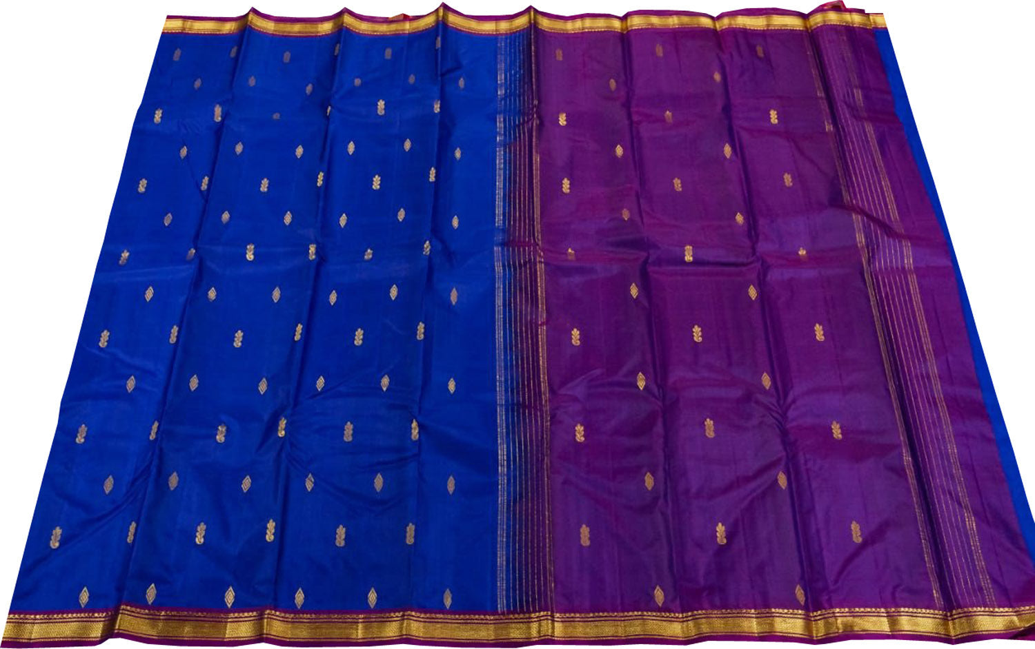 Royal Blue Kanjeevaram Silk Saree - Handloom Pure Elegance - Luxurion World