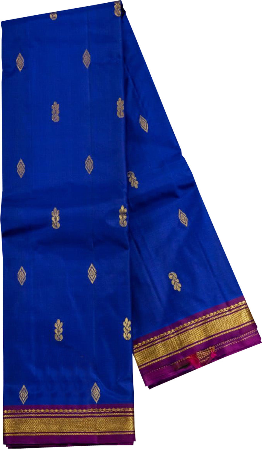 Royal Blue Kanjeevaram Silk Saree - Handloom Pure Elegance - Luxurion World
