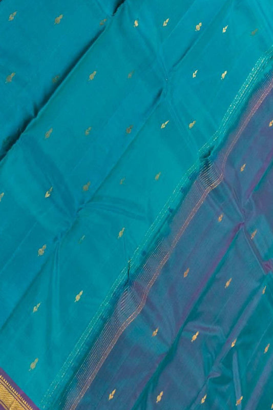 Royal Blue Kanjeevaram Silk Saree - Handloom Pure Elegance - Luxurion World