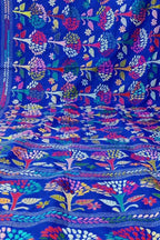 Blue Kantha Work Bangalore Silk Saree - Luxurion World