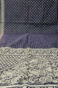 Blue Kantha Work Bangalore Silk Saree - Luxurion World
