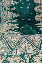 Green Kantha Work Bangalore Silk Saree - Luxurion World
