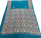Green Kashmiri Aari Work Georgette Saree - Luxurion World