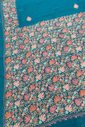 Green Kashmiri Aari Work Georgette Saree - Luxurion World