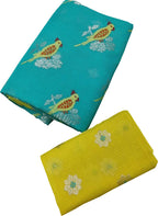 Stunning Blue and Yellow Kota Doria Handloom Saree with Real Zari - Luxurion World