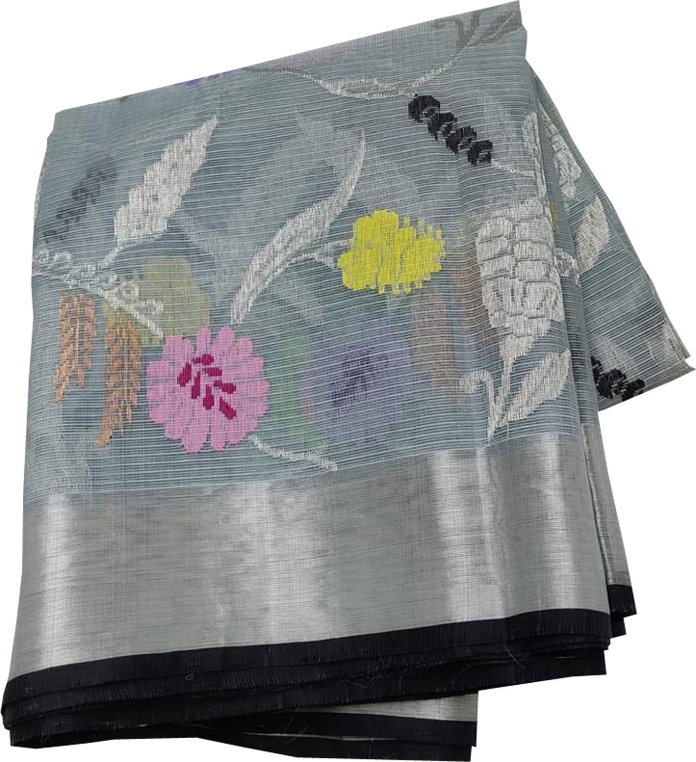 Exquisite Grey Kota Doria Handloom Saree with Real Zari Embellishments - Luxurion World