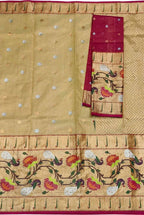 Pastel And Red Kota Doria Handloom Real Zari Tissue Saree - Luxurion World