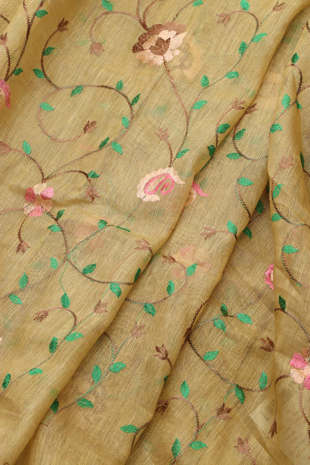 Pastel Linen Silk Embroidered Saree
