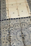 Pastel Hand Painted Madhubani Pure Desi Tussar Silk Saree - Luxurion World
