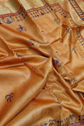 Vibrant Madhubani Hand Painted Silk Saree - Luxurion World