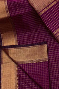 Elegant Purple Checks Cotton Silk Saree - Luxurion World
