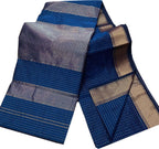 Elegant Blue Checks Silk Saree: Maheshwari Handloom - Luxurion World