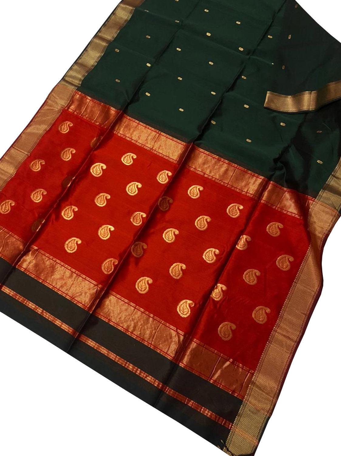 Stunning Maheshwari Handloom Cotton Silk Saree - Luxurion World