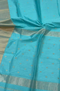 Elegant Blue Maheshwari Silk Saree - Luxurion World