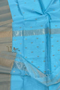 Elegant Blue Maheshwari Cotton Silk Saree - Luxurion World