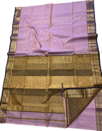 Stunning Pink Maheshwari Tissue Silk Saree - Luxurion World
