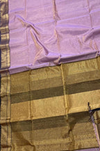 Stunning Pink Maheshwari Tissue Silk Saree - Luxurion World