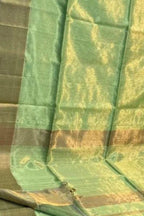 Green Maheshwari Tissue Silk Saree - Handloom Elegance - Luxurion World