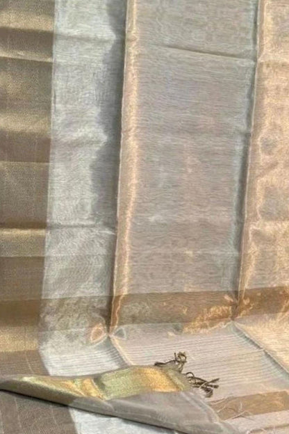 Elegant Pastel Maheshwari Tissue Silk Saree - Luxurion World