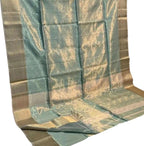 Elegant Blue Maheshwari Tissue Silk Saree - Luxurion World