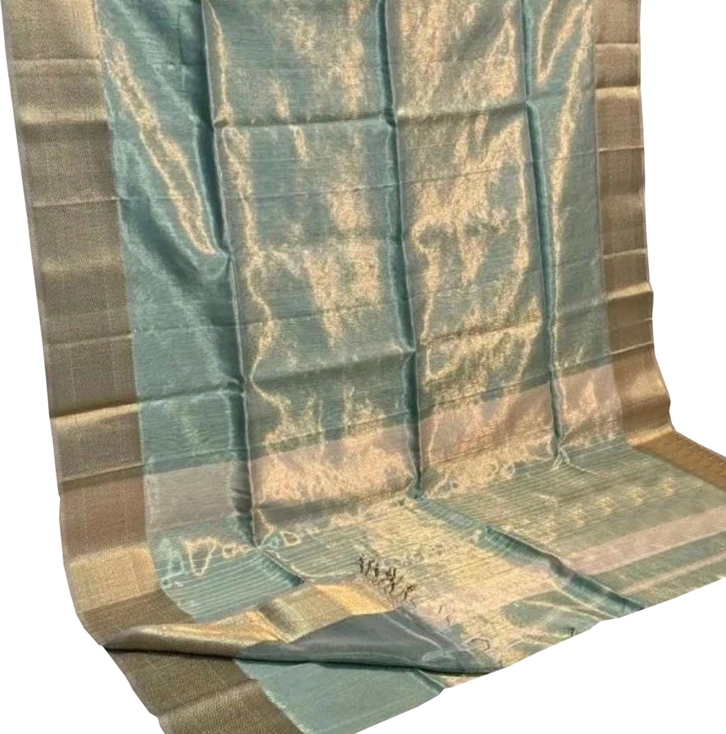 Elegant Blue Maheshwari Tissue Silk Saree - Luxurion World