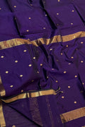 Purple Handloom Maheshwari Cotton Silk Saree - Luxurion World