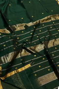 Green Handloom Maheshwari Cotton Silk Saree - Luxurion World