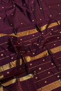 Maroon Handloom Maheshwari Cotton Silk Saree - Luxurion World