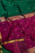 Green Handloom Maheshwari Cotton Silk Saree - Luxurion World