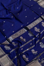 Blue Handloom Maheshwari Cotton Silk Saree