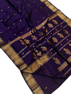 Blue Handloom Maheshwari Cotton Silk Saree