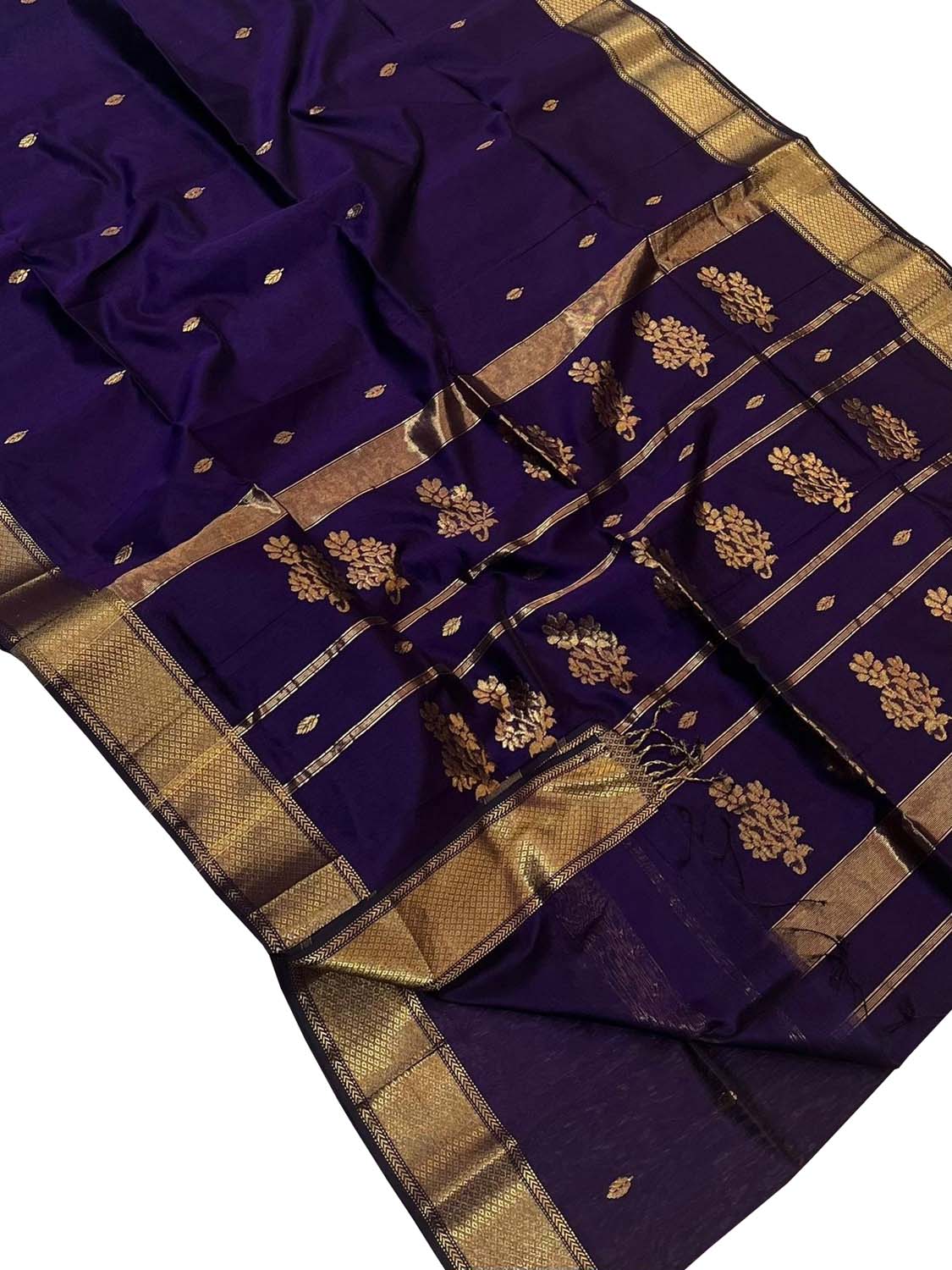 Blue Handloom Maheshwari Cotton Silk Saree