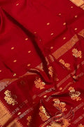 Red Handloom Maheshwari Cotton Silk Saree