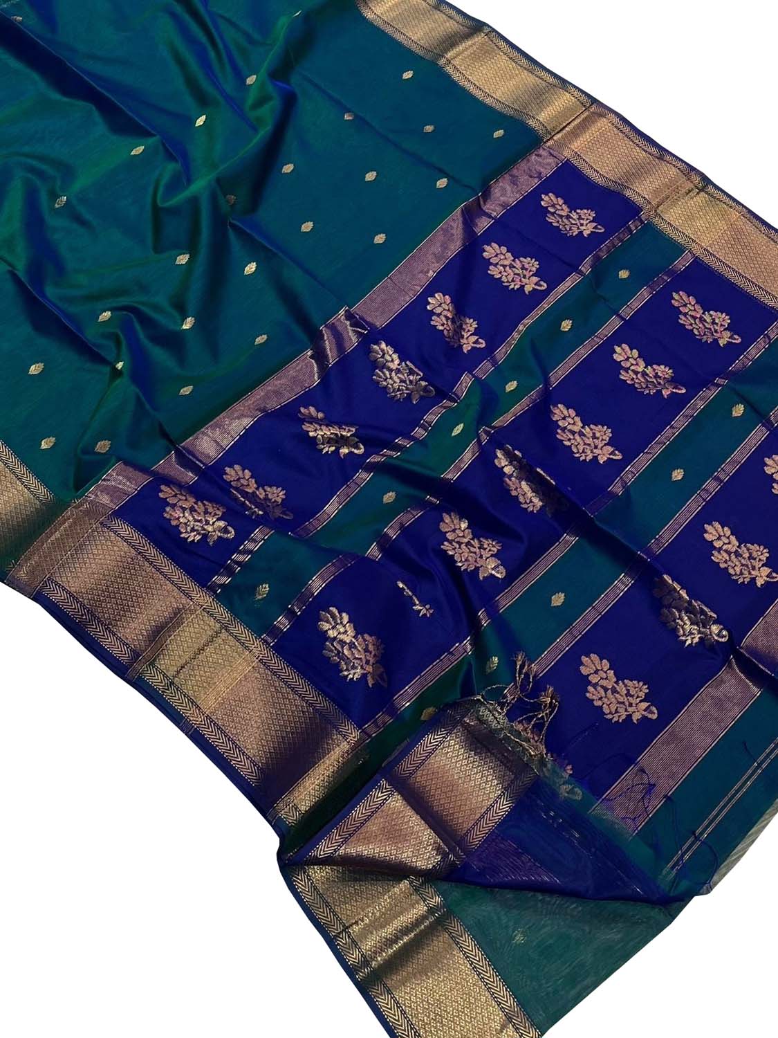 Green Handloom Maheshwari Cotton Silk Saree