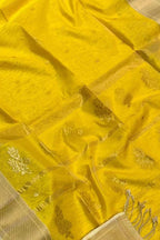 Yellow Handloom Maheshwari Cotton Silk Saree
