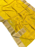 Yellow Handloom Maheshwari Cotton Silk Saree