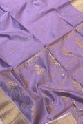 Purple Handloom Maheshwari Cotton Silk Saree