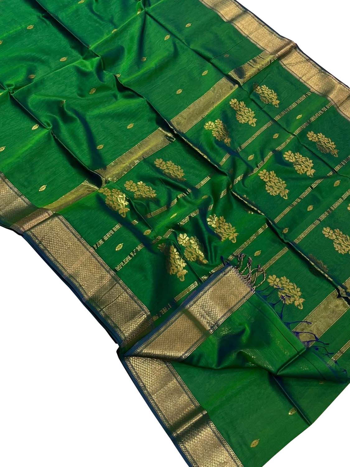 Green Handloom Maheshwari Cotton Silk Saree
