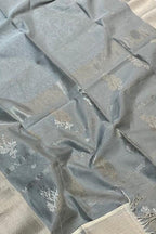 Grey Handloom Maheshwari Cotton Silk Saree