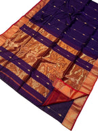 Blue Handloom Maheshwari Cotton Silk Saree