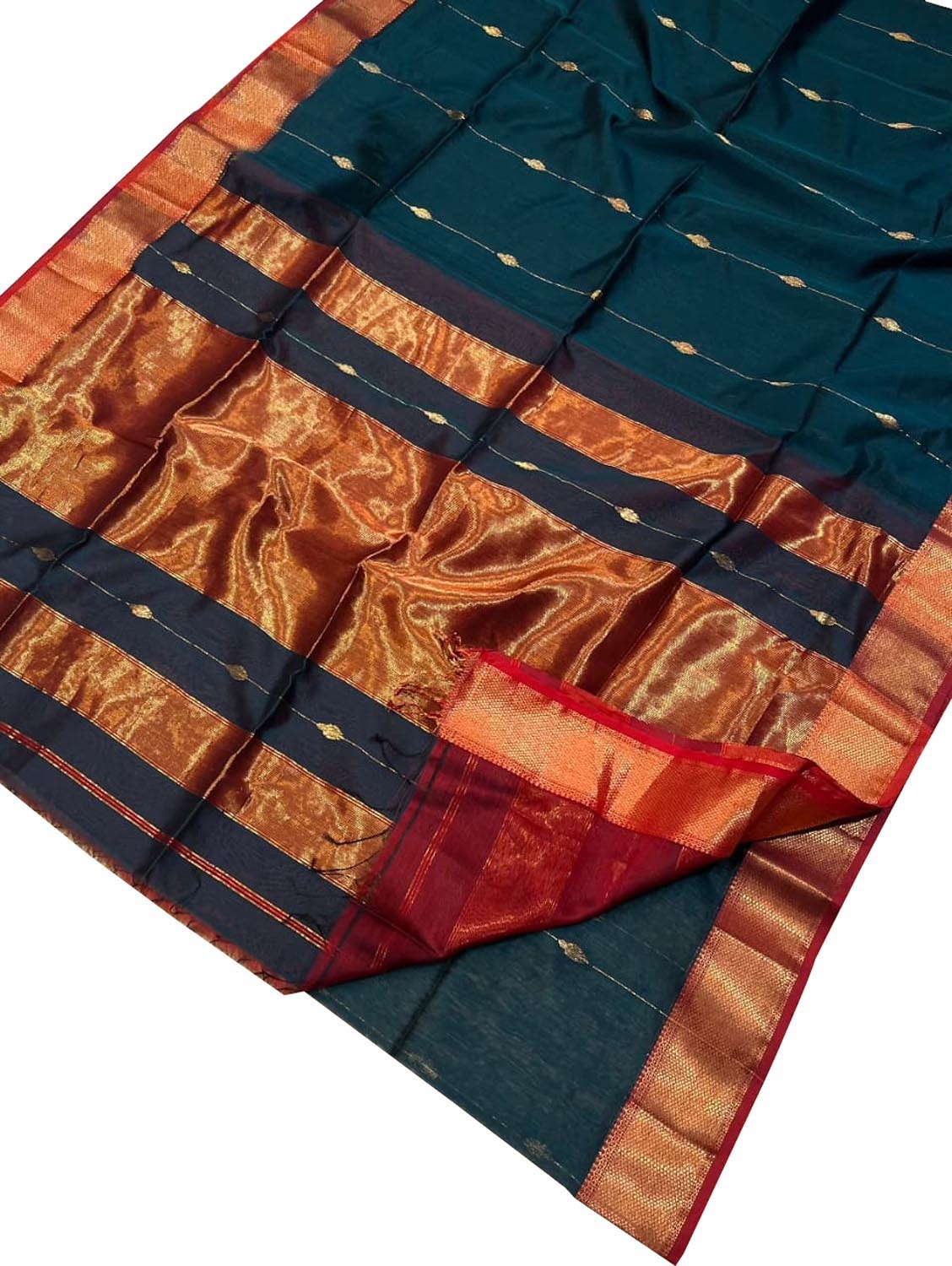 Green Handloom Maheshwari Cotton Silk Saree