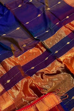 Blue Handloom Maheshwari Cotton Silk Saree