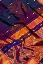 Blue Handloom Maheshwari Cotton Silk Saree