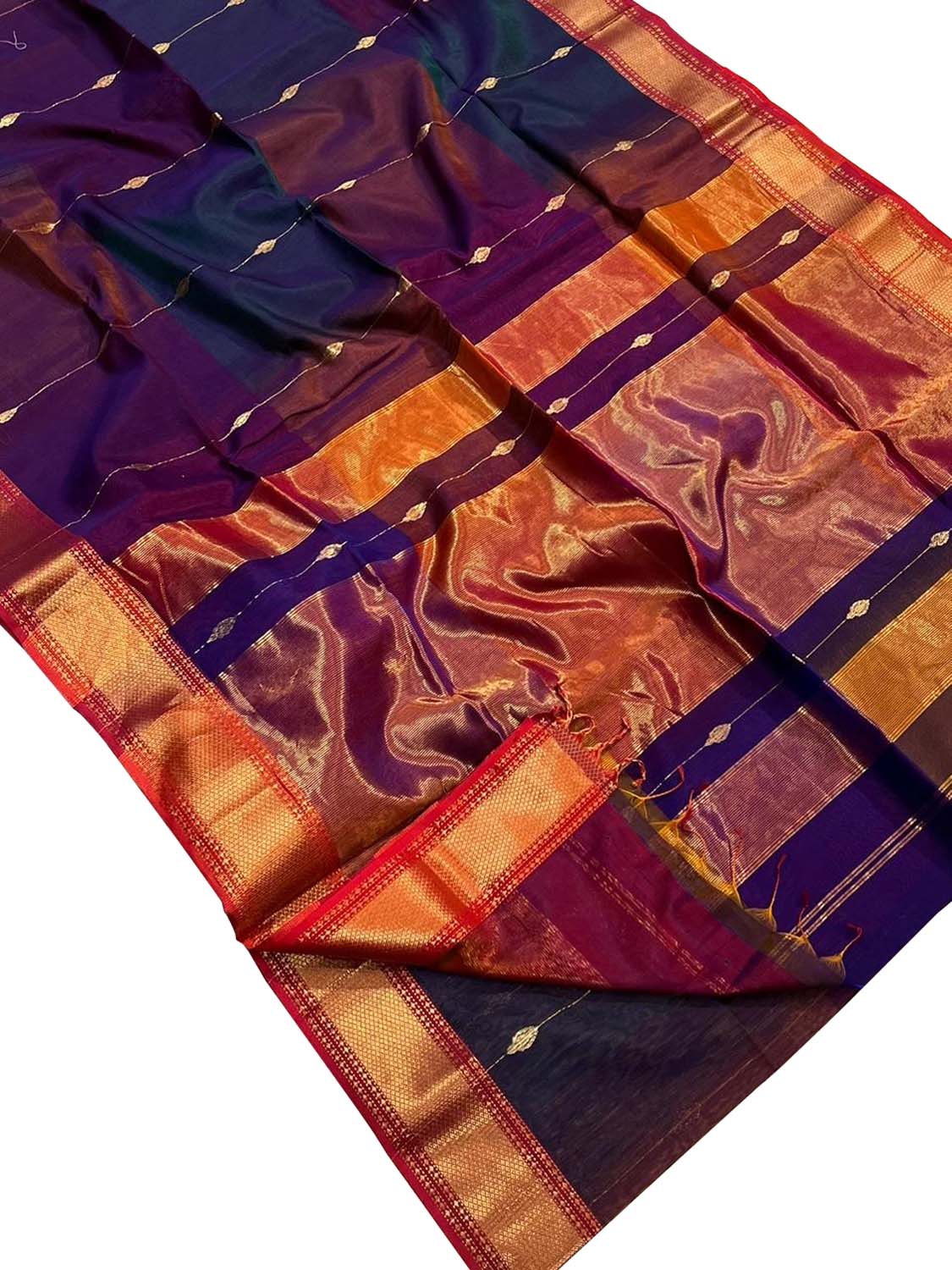 Blue Handloom Maheshwari Cotton Silk Saree