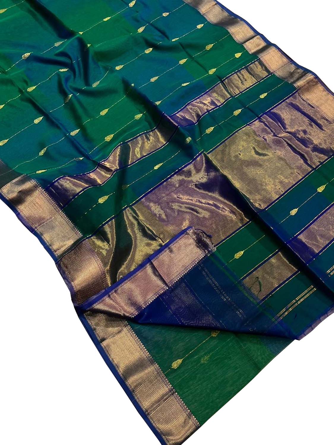 Green Handloom Maheshwari Cotton Silk Saree