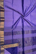 Purple Maheshwari Cotton Silk Saree — Handloom Weave, Festive